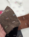 Tris calze corte donna caldo cotone flake
