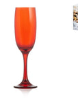 Set 6 Calici Flute Imperial In Vetro Rosso Cl 21