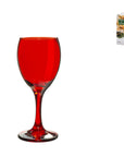 Set 6 Calici Imperial In Vetro Rosso Cl 25