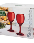 Set 6 Calici Imperial In Vetro Rosso Cl 25
