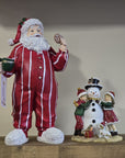 Statuetta decorativa babbo natale con pigiama e latte maxi 18x11x31 cm