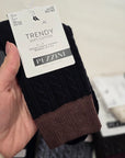1 paio Calzini effetto maglia trandy