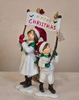 Statuetta decorativa Happy Christmas 8x4x13 cm