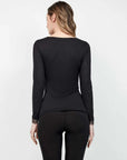 Maglia manica lunga con pizzo viscosa e lana gisela