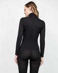 Maglia manica lunga collo alto viscosa e lana gisela