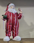 Statuetta decorativa babbo natale con pigiama e latte maxi 18x11x31 cm