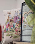 Cuscino arredo coniglietti in fiore