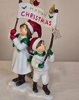 Statuetta decorativa Happy Christmas 8x4x13 cm