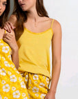 Pigiama spalline yellow flowers