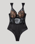 Body con Scollo Balconcino Floreale e Dettagli Perizoma Gisela