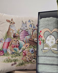 Cuscino arredo coniglietti in fiore