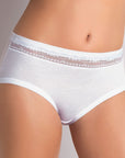 N.4 slip vita media con pizzo cotone