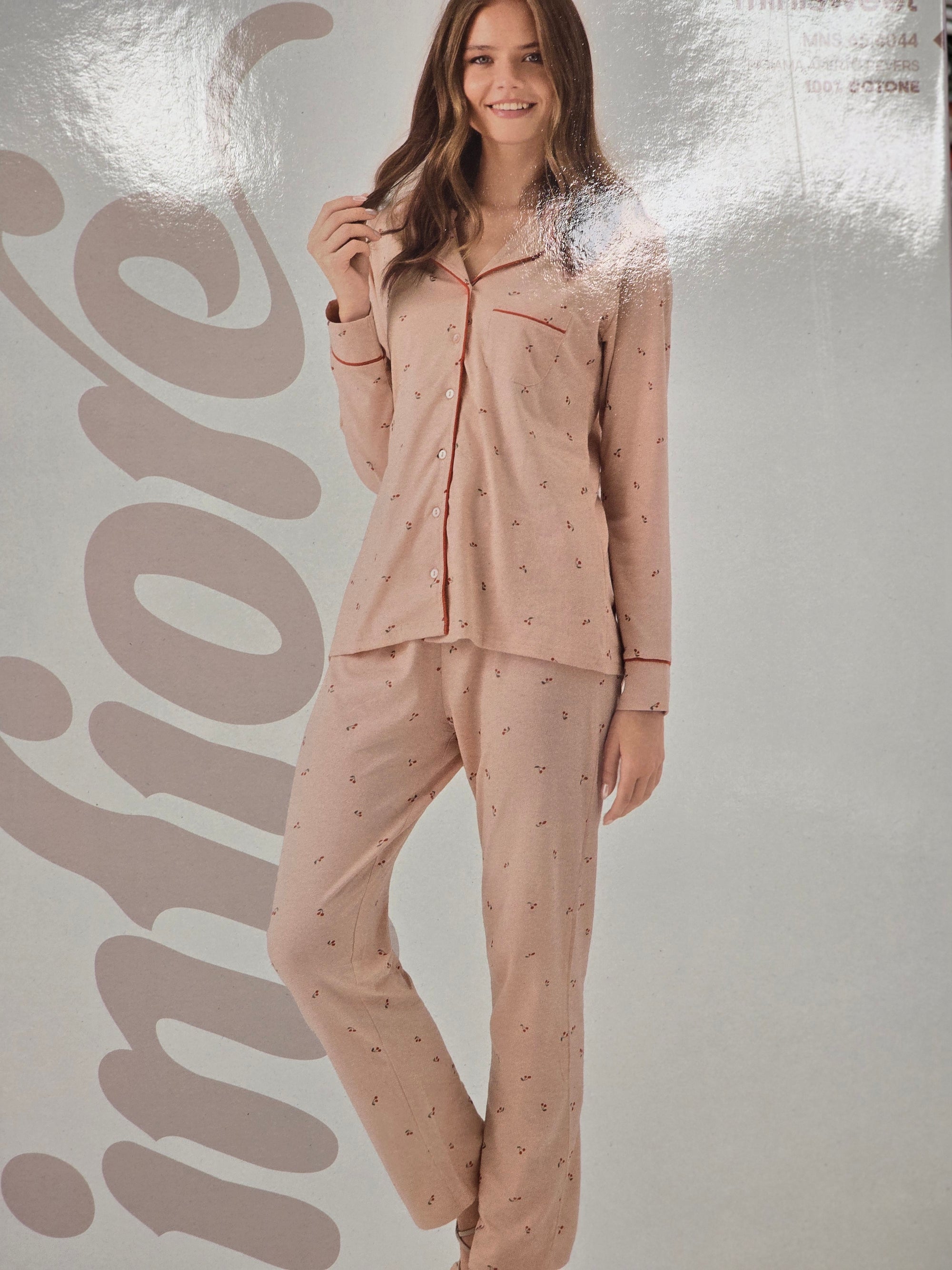 Pigiama donna in puro cotone cherry