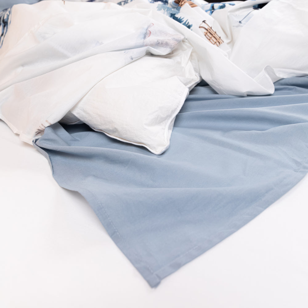 Copripiumino matrimoniale Sci 100% cotone - Blu
