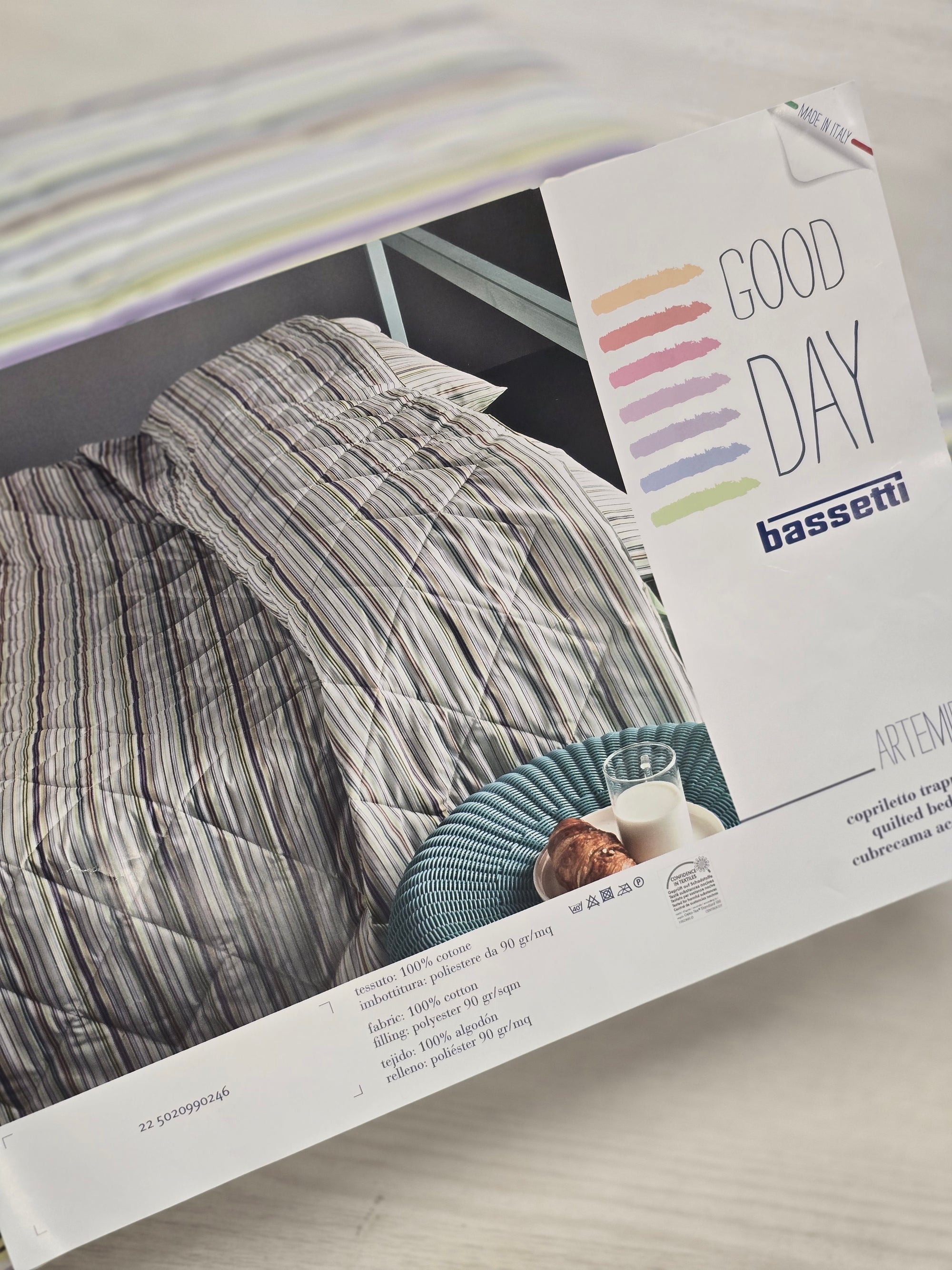 Trapuntino double-face Bassetti Good Day Artemide stripe multicolor 100% cotone Double-face