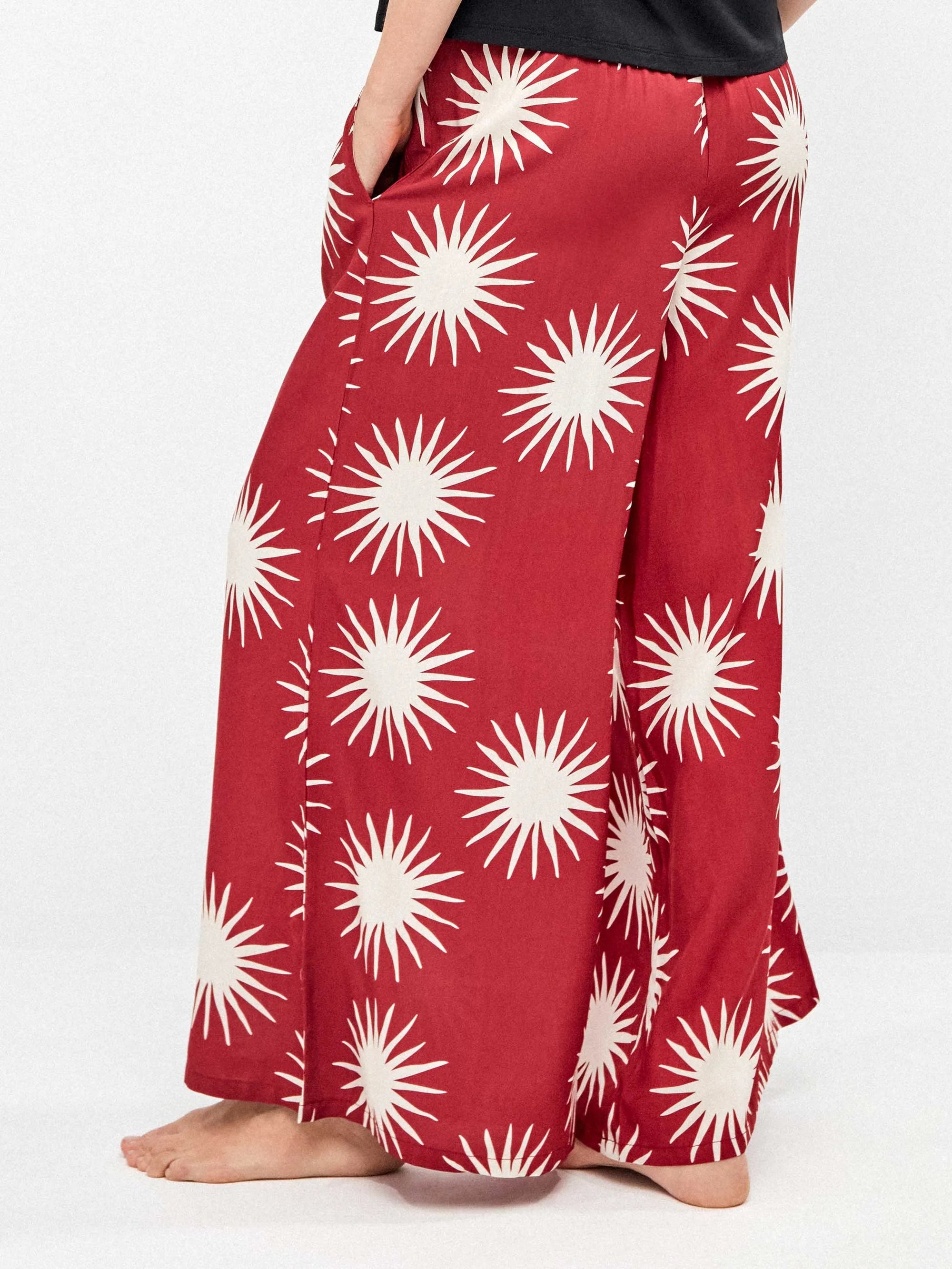 Pantaloni palazzo in viscosa Soleil