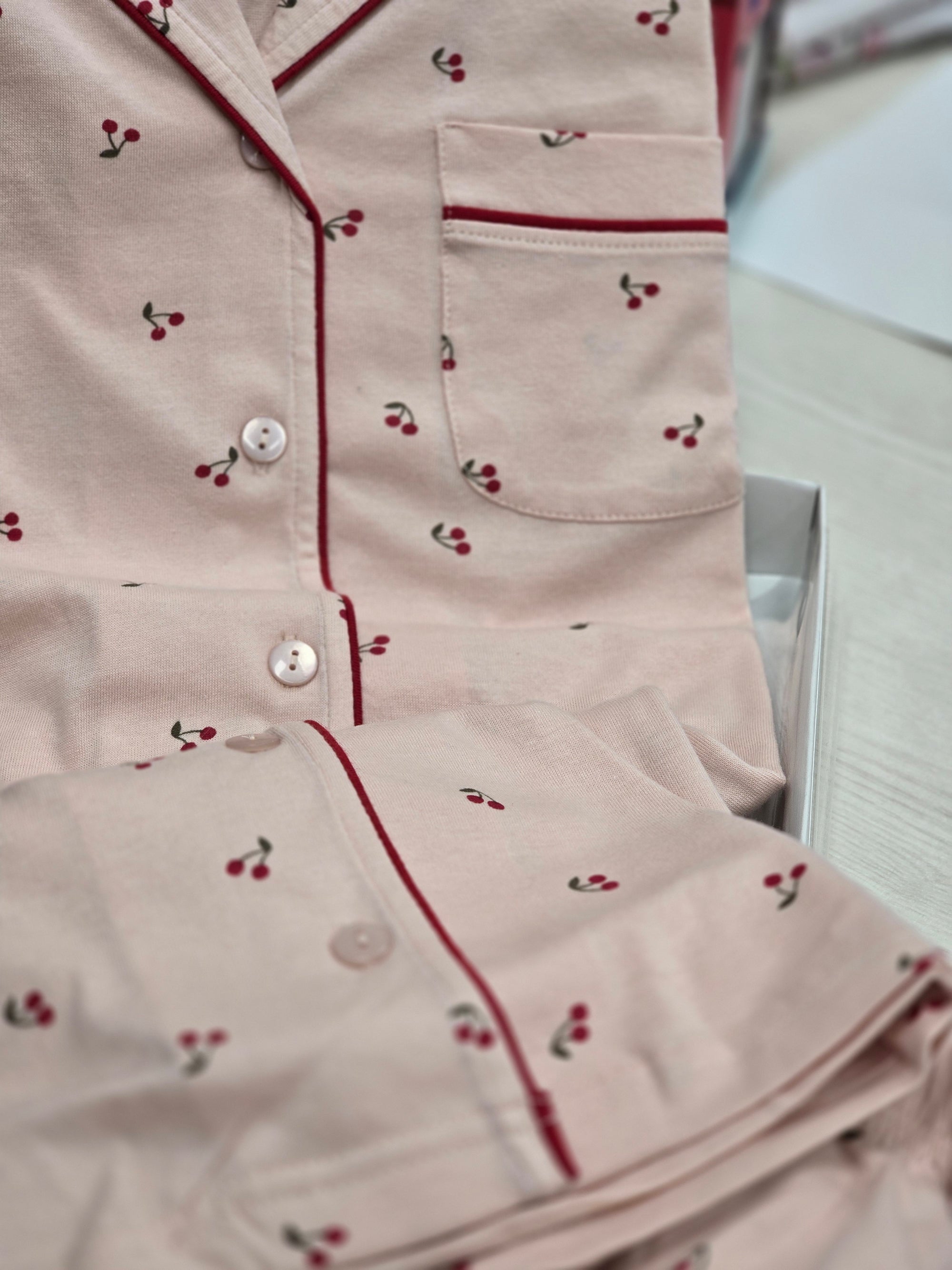 Pigiama donna in puro cotone cherry
