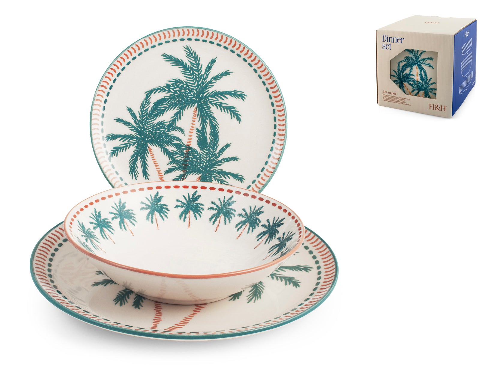 Servizio piatti Hawaii 18 pezzi