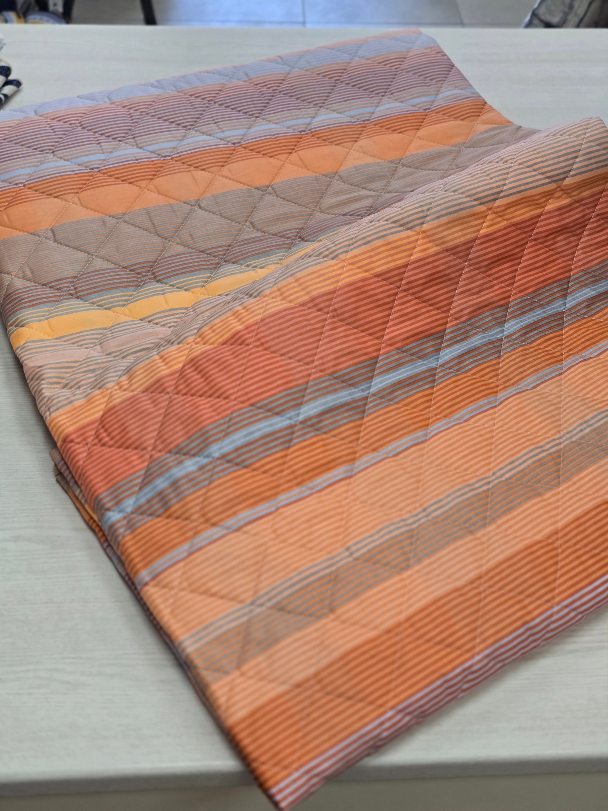 Trapuntino double-face Gabel 100% cotone righe arancione