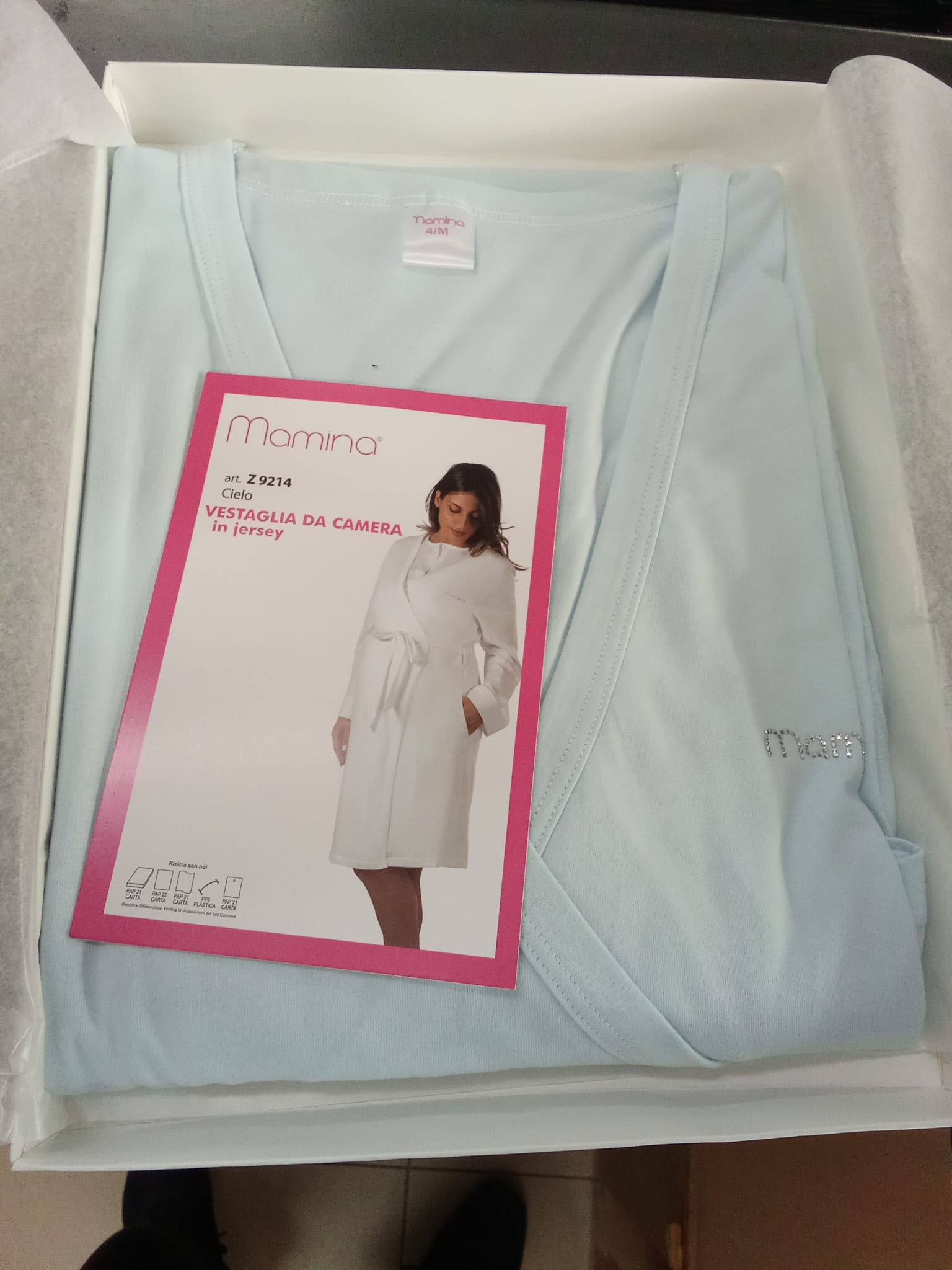 Vestaglia incrociata jersey di puro cotone