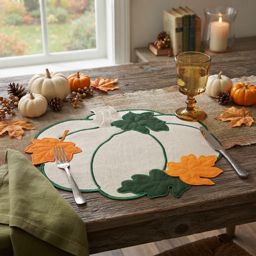 Tovaglietta sottopiatto centrino zucca sagomata