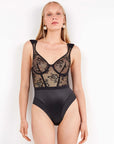 Body con Scollo Balconcino Floreale e Dettagli Perizoma Gisela