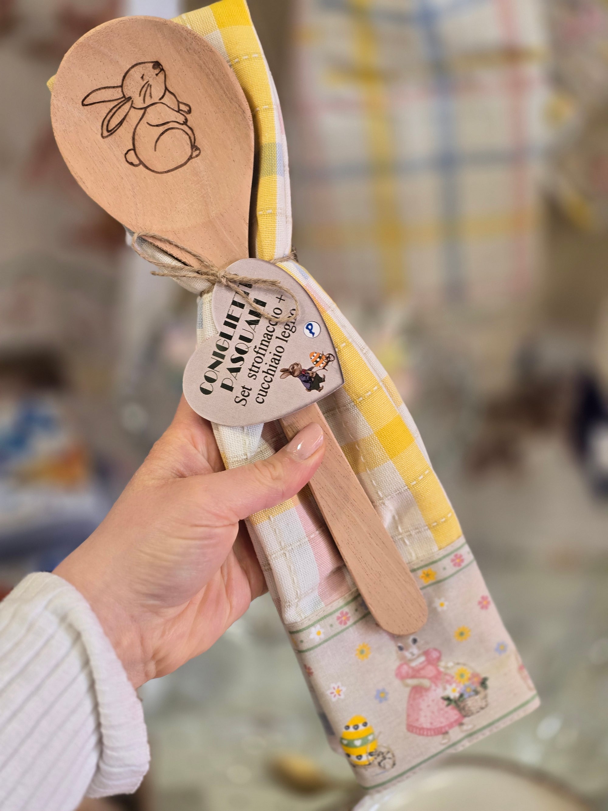 Strofinaccio con mestolo coniglietti