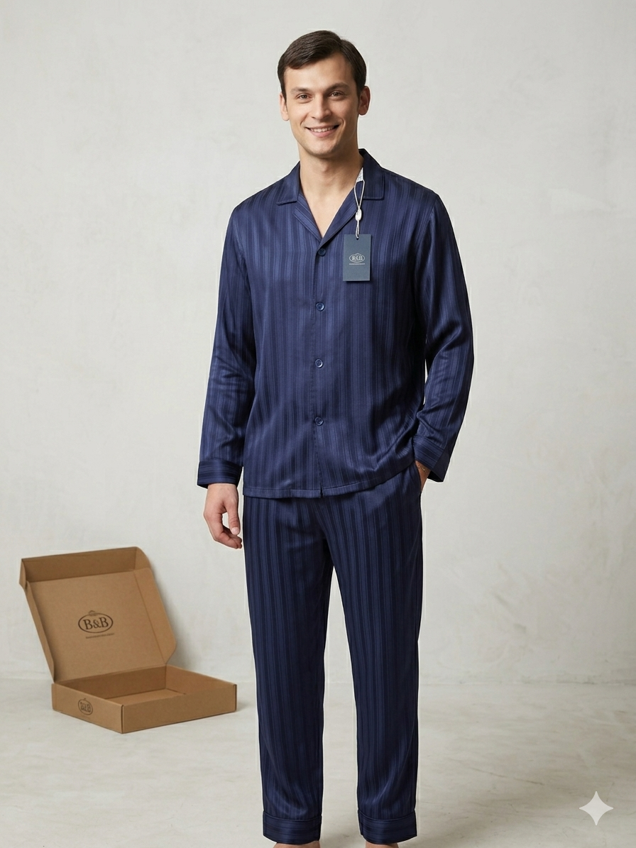 Pigiama e Vestaglia in Raso Luxury Uomo Sposo – B&amp;B Made in Italy