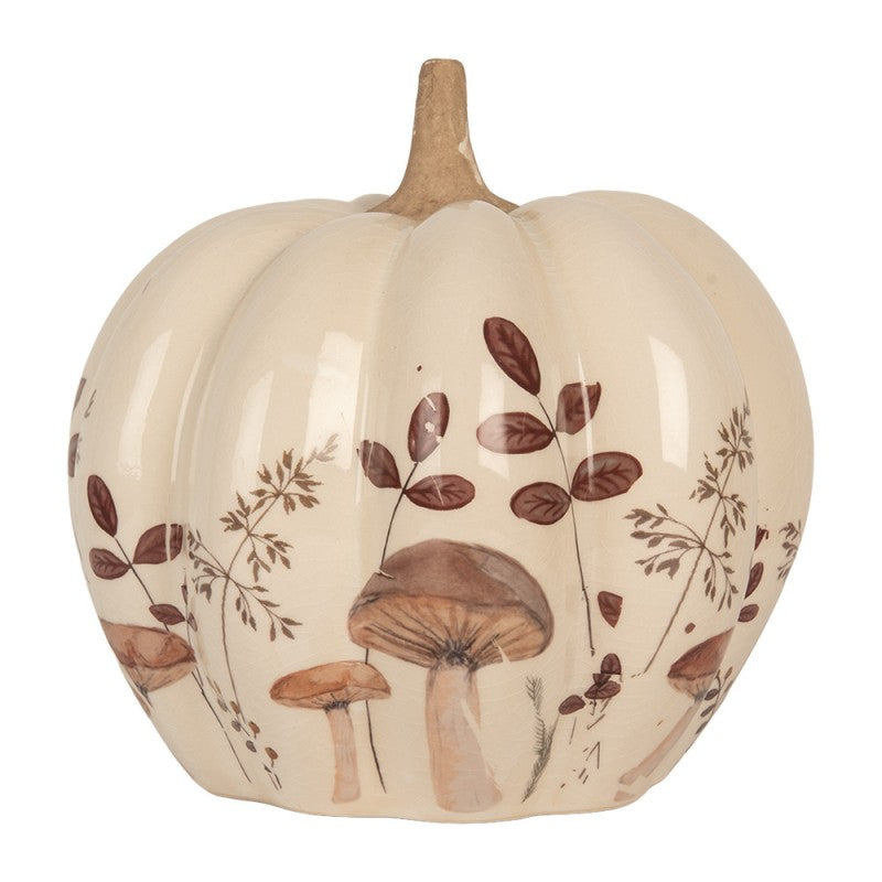 Zucca decorativa stampa autunnale altezza 18 cm