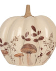 Zucca decorativa stampa autunnale altezza 18 cm