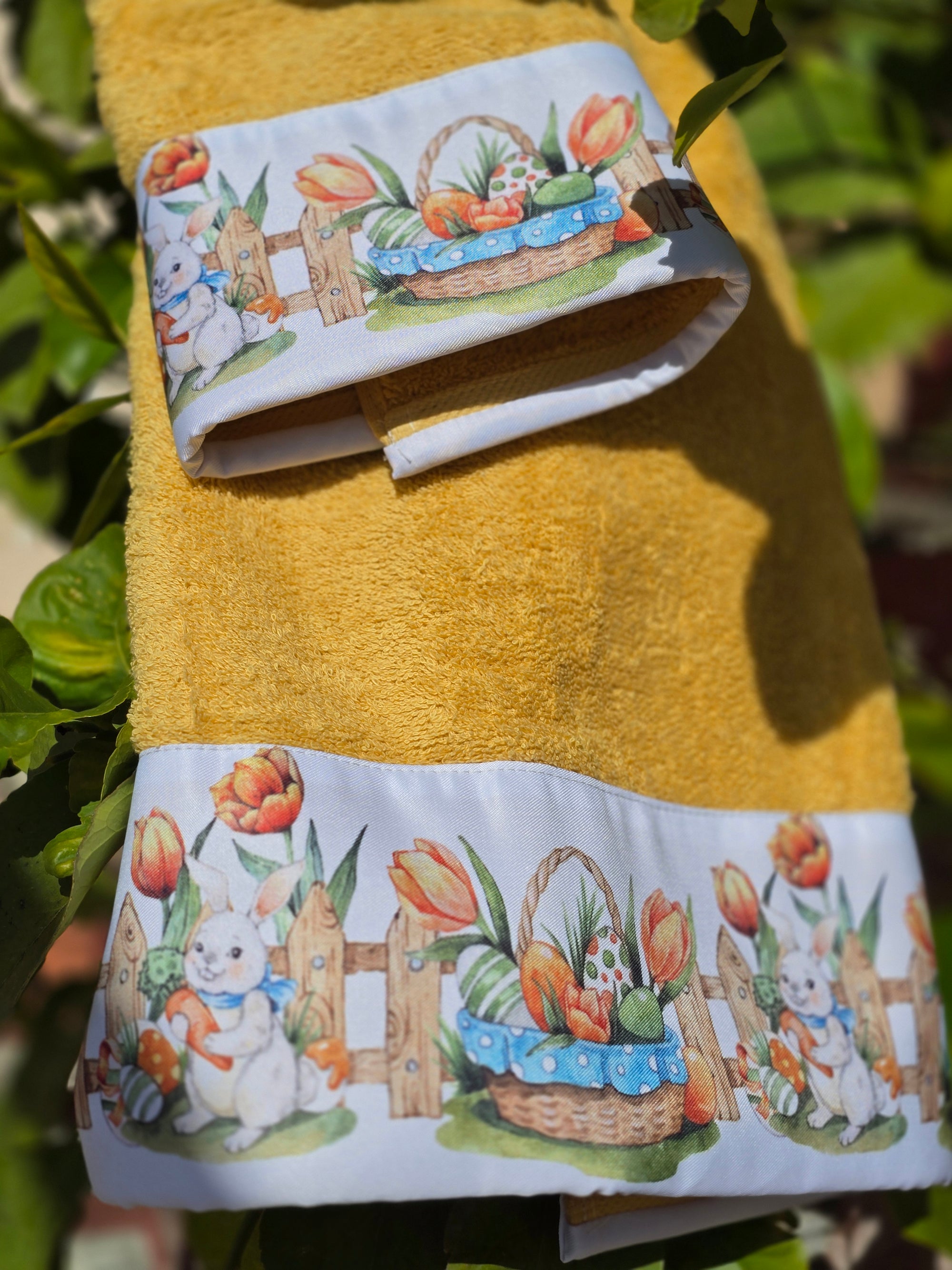 Coppia asciugamani bunny garden