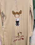 Camicia da Notte Donna 'I Love You Idiot' - Cotone Morbido con Pizzo Bacirubati