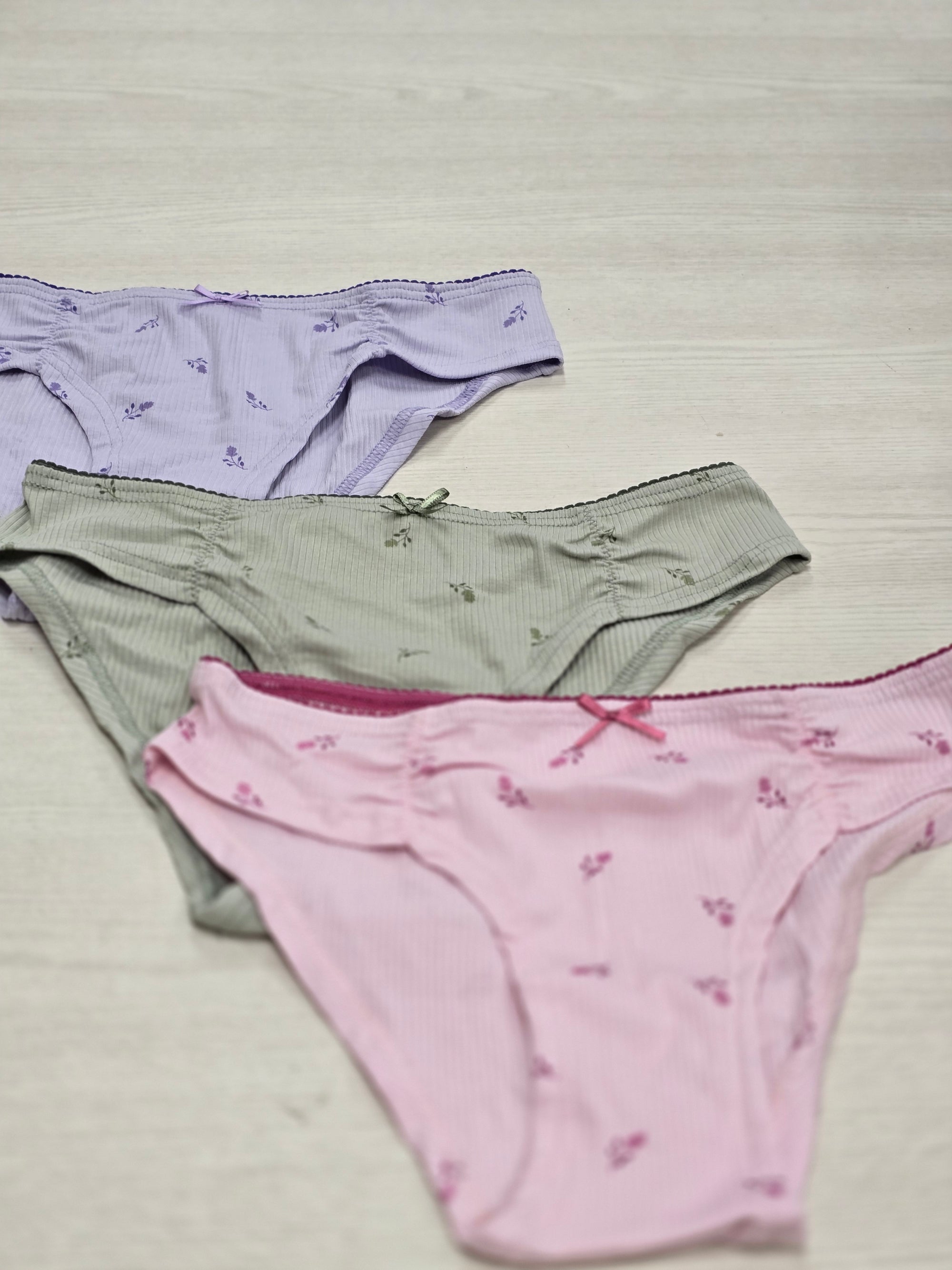 Tris slip cotone fiorellini