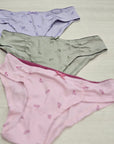 Tris slip cotone fiorellini