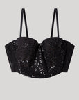 Bustier con Paillettes Nere Gisela