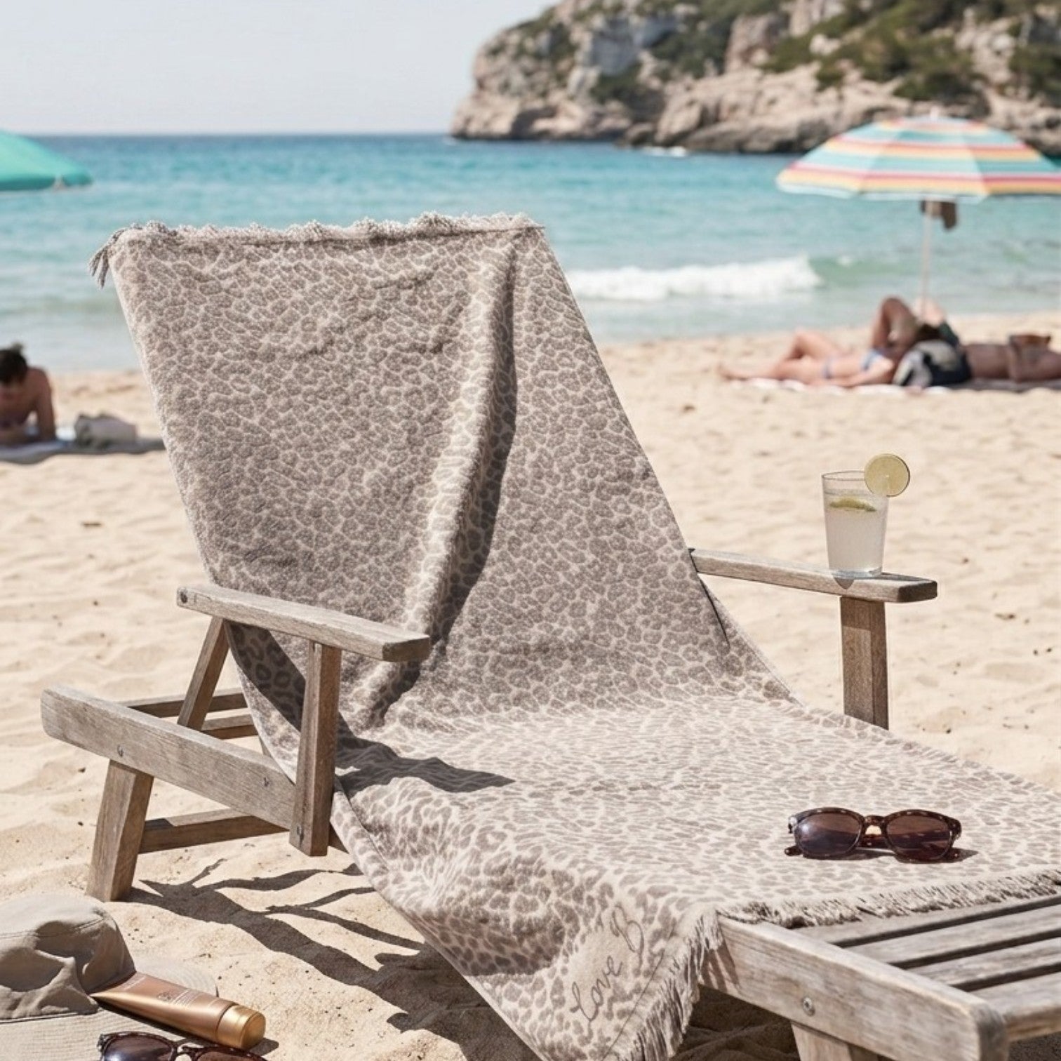 Telo mare con frange Pardus maculato lovely shabby