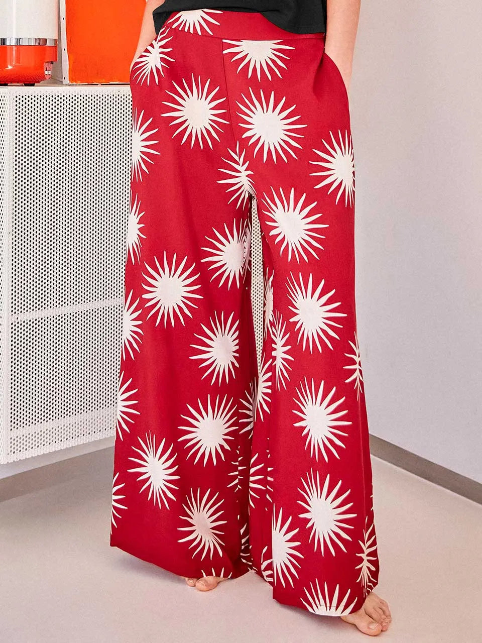 Pantaloni palazzo in viscosa Soleil