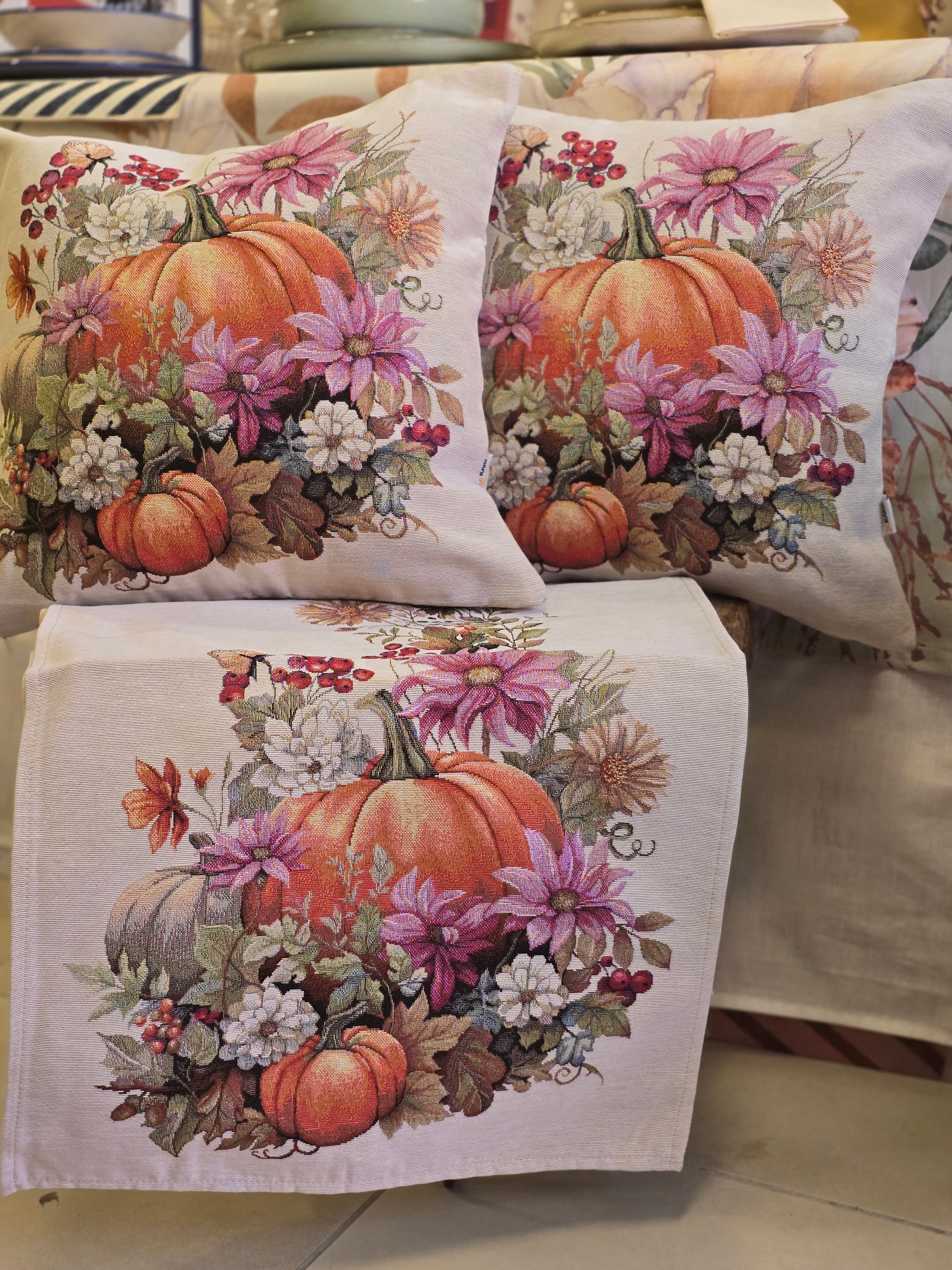 Cuscino arredo zucche autunno 45x45 cm