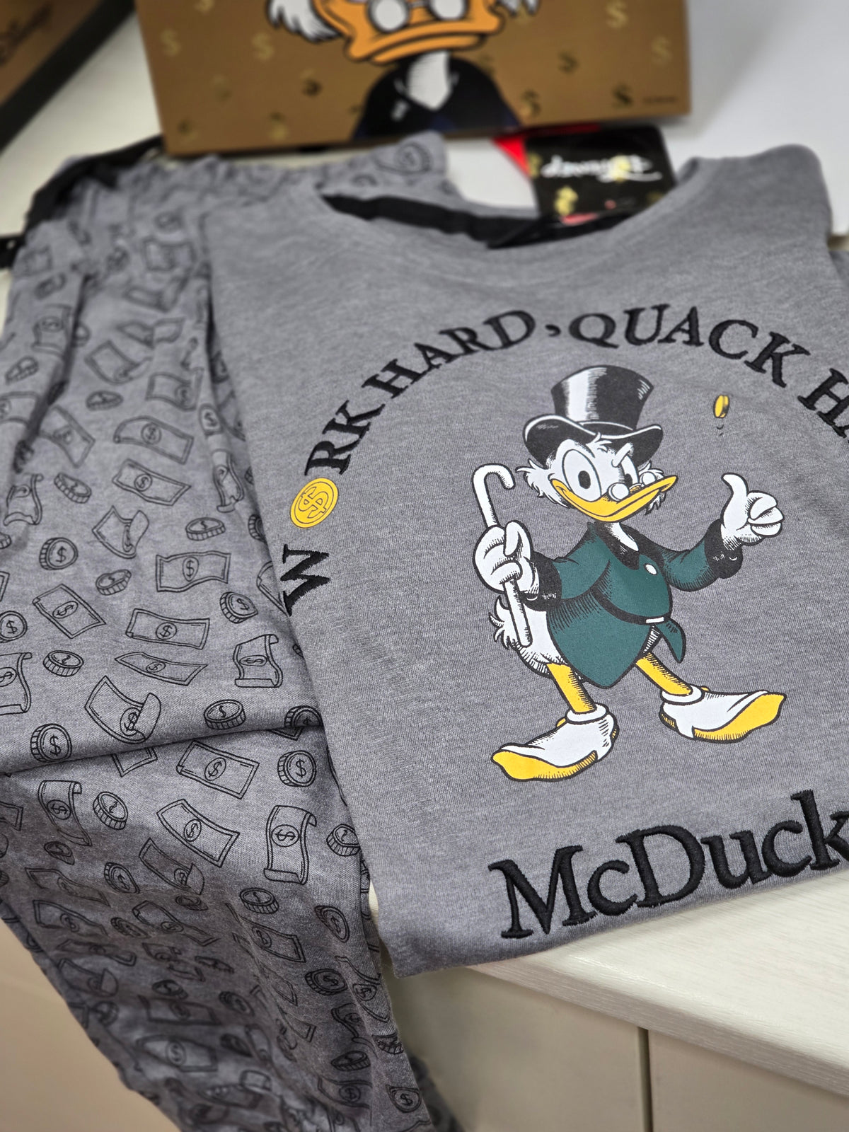 Pigiama uomo Paperone- work hard- quack hard
