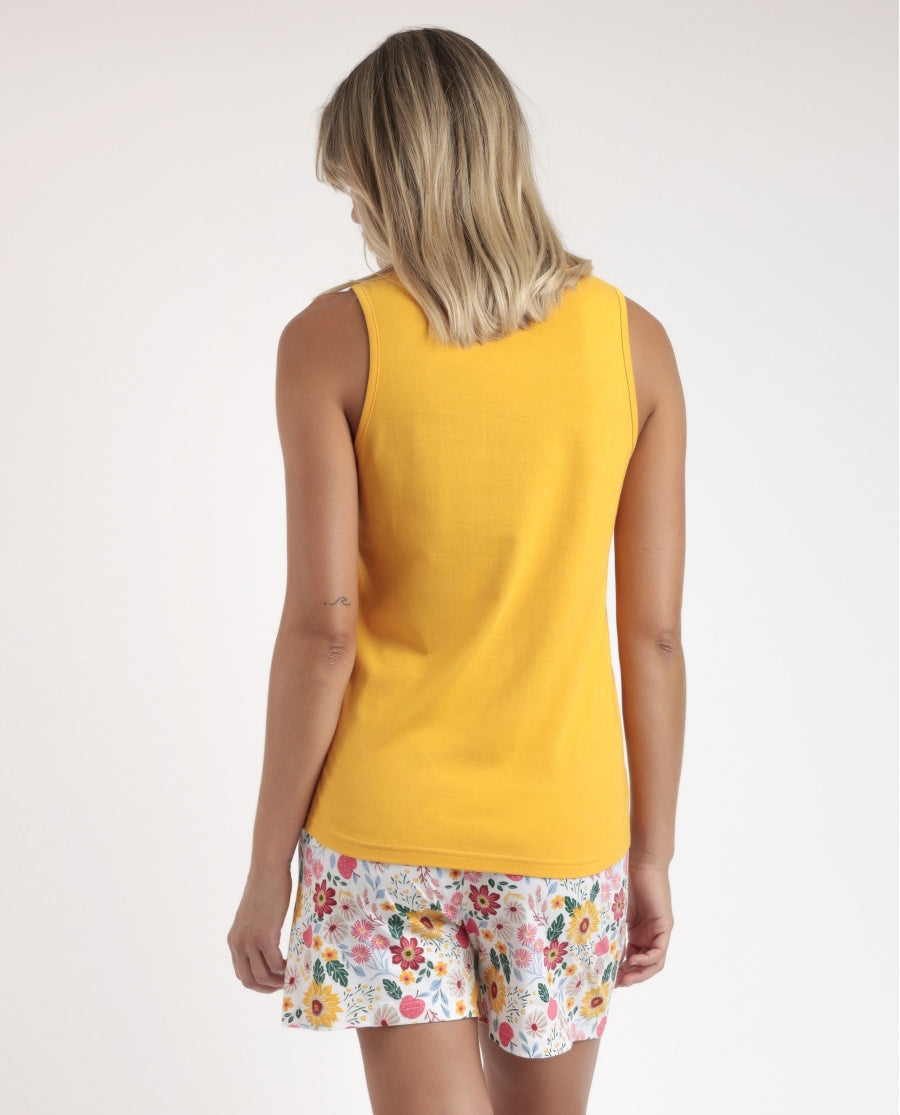 Pigiama corto smanicato Golden Flowers