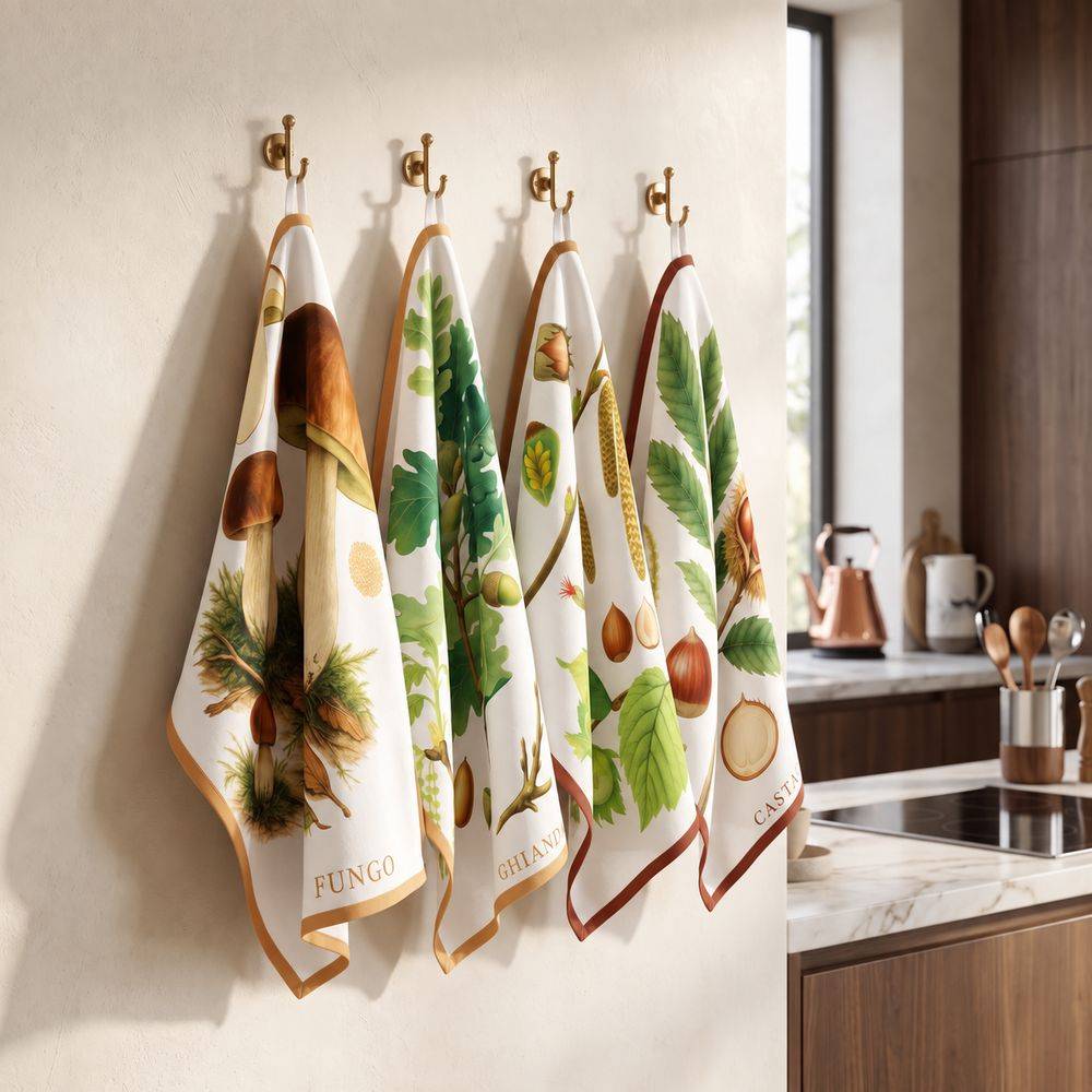 Set 4 strofinacci autunno orto botanica