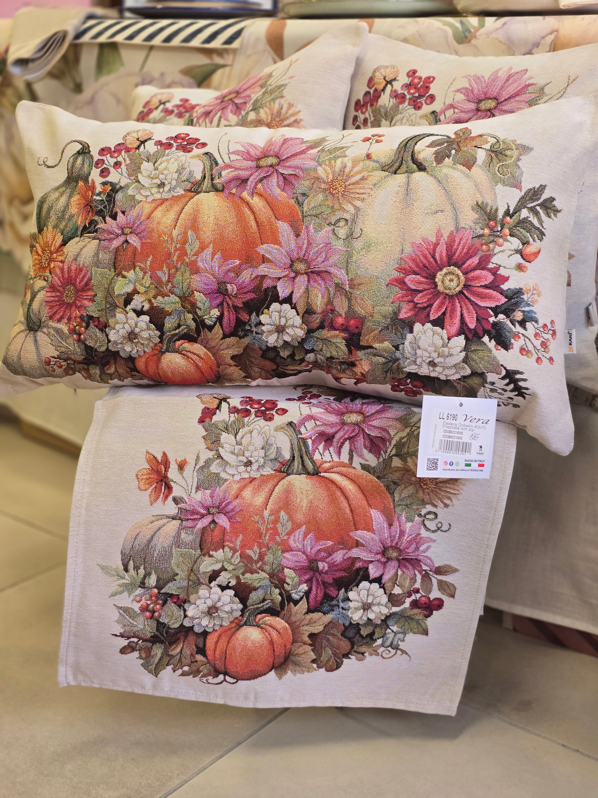 Cuscino arredo zucche autunno 40x70 cm