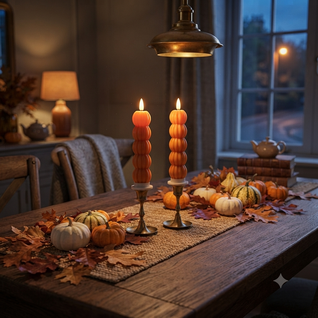 Set 2 Candele zucche 25 cm luce led