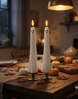 Set 2 Candele fantasma halloween luce led altezza 25 cm