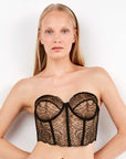 Bustier Ricamato Motivo Pavone - Pizzo Staccabile Gisela