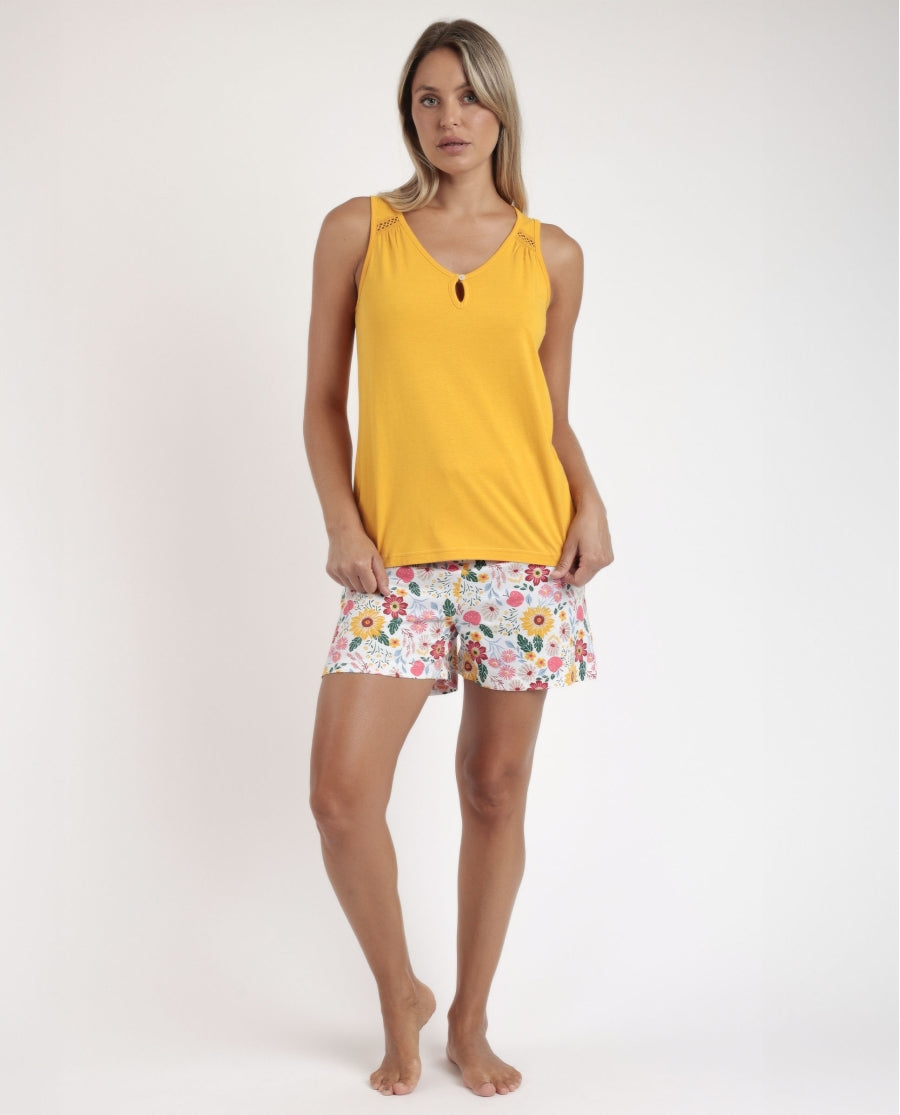 Pigiama corto smanicato Golden Flowers
