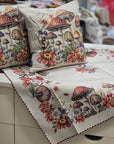 Cuscino arredo funghetti gobelin 45x45 cm