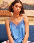 Pigiama corto spalline pizzo sul retro coralli in modal e cotone