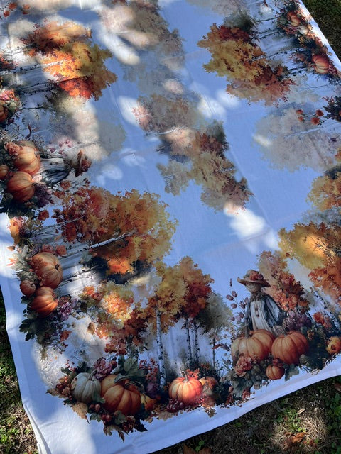 Tovaglia autunnale zucche e spaventapasseri