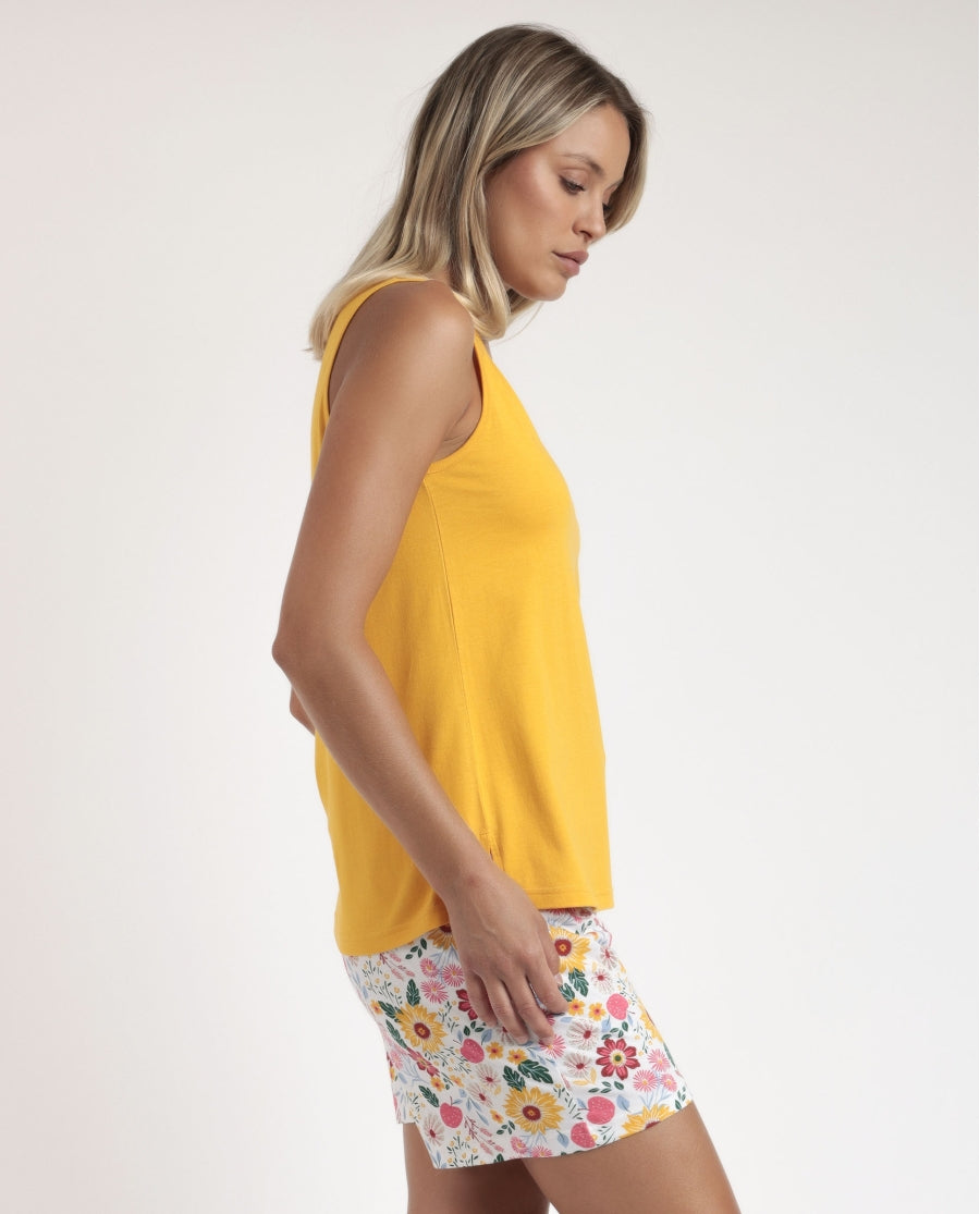 Pigiama corto smanicato Golden Flowers